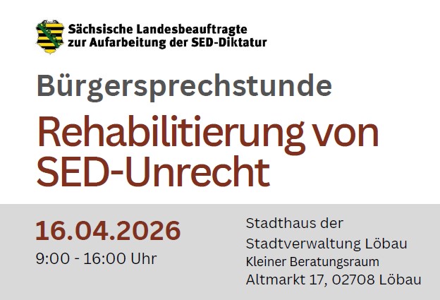 Titelbild Löbau Newsbeitrag - Bürgersprechstunde zu SED-Unrecht